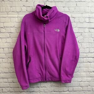 The North Face Snap Collar Purple Full Zip Fleece Jacket Women's Size XL